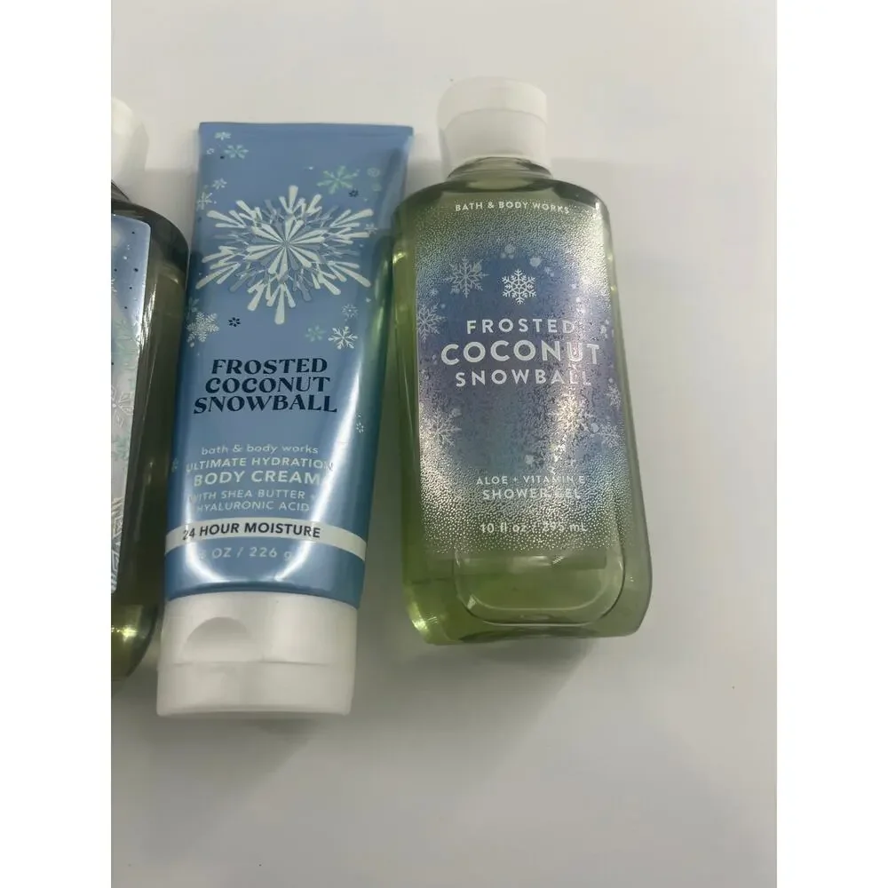 Bath and Body Works Lotion Body Wash Frosted Coconut Snowball Body Cream New